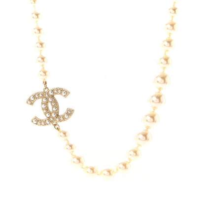 Chanel Pearl CC 100th Anniversary Necklace Light Gold 1 of 7