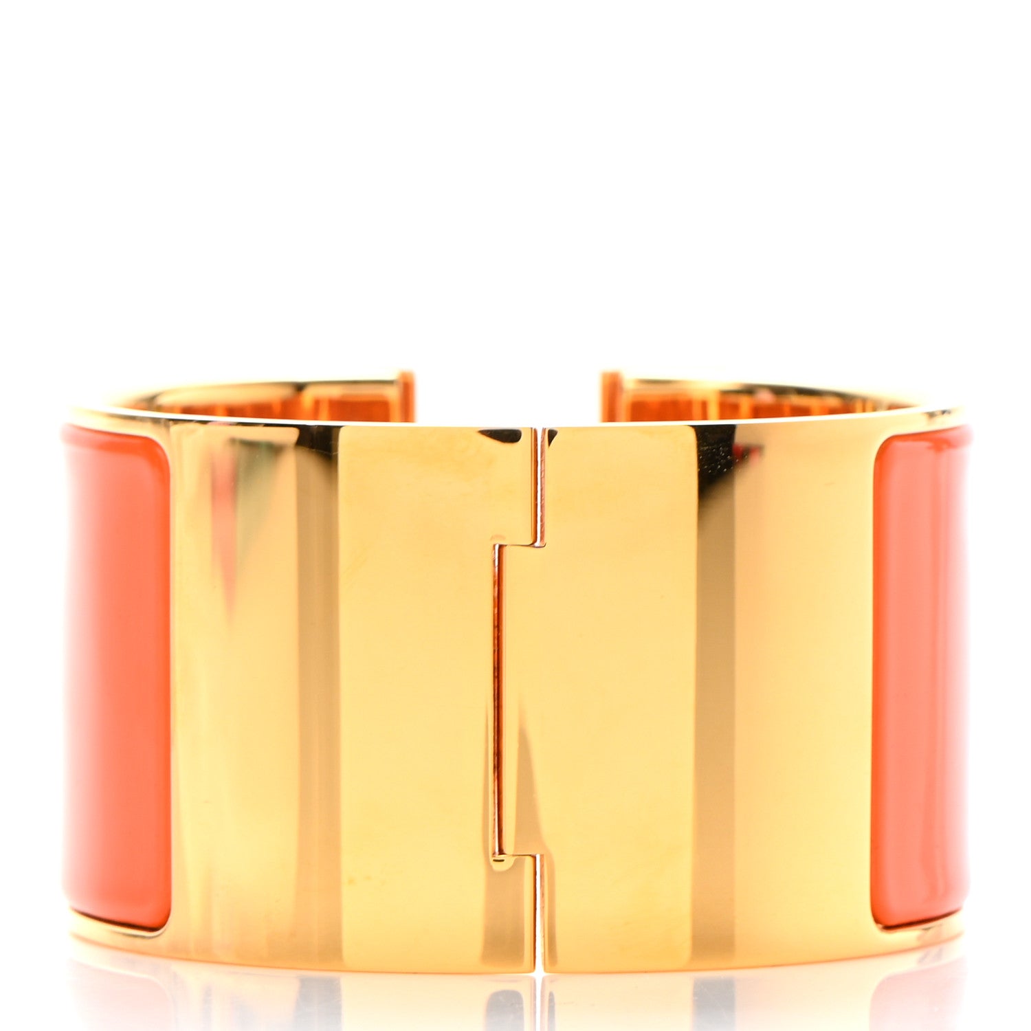 Hermes Enamel Extra Wide Clic Clac H Bracelet PM Orange 3 of 6