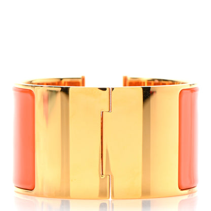Hermes Enamel Extra Wide Clic Clac H Bracelet PM Orange 3 of 6