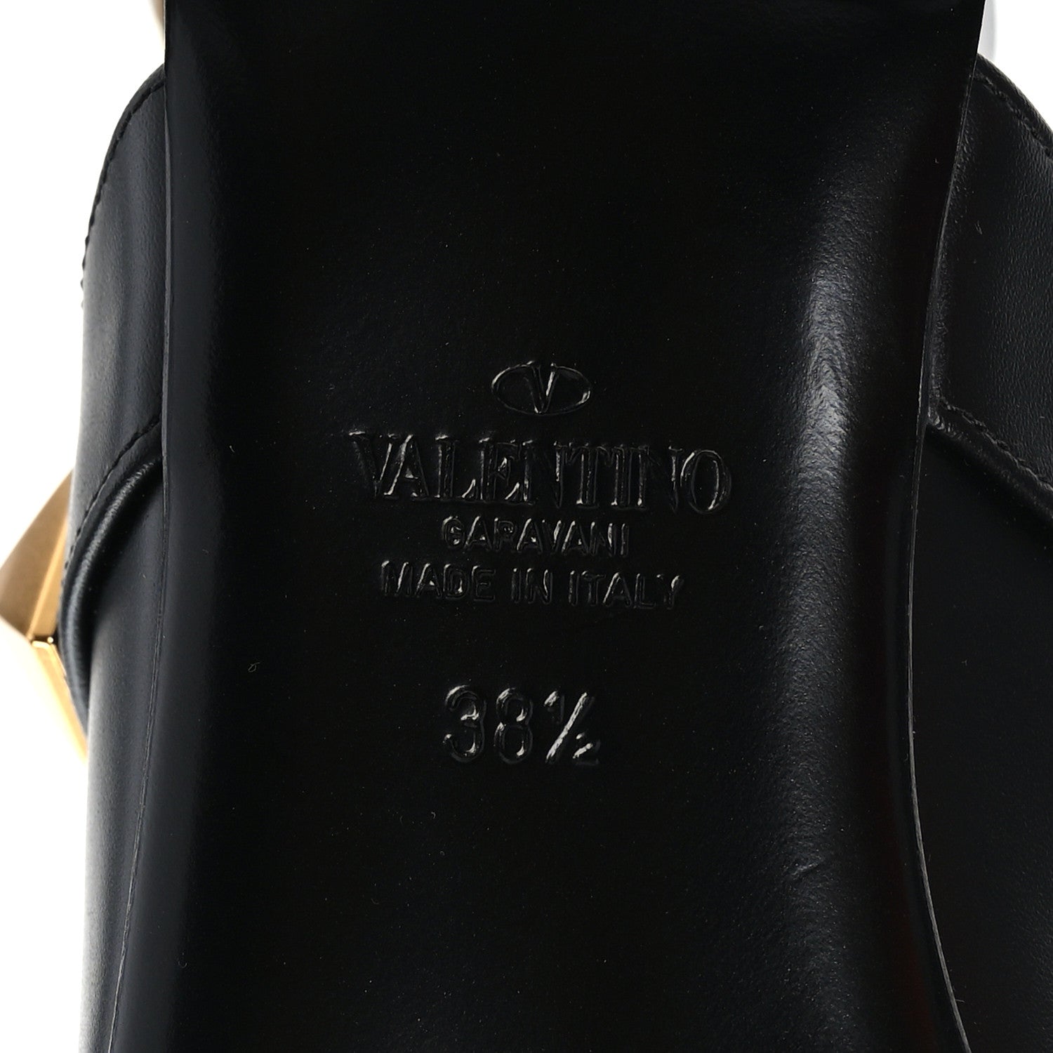 Valentino Garavani Calfskin Roman Stud Ankle Strap Flat Mules 38.5 Black 8 of 8