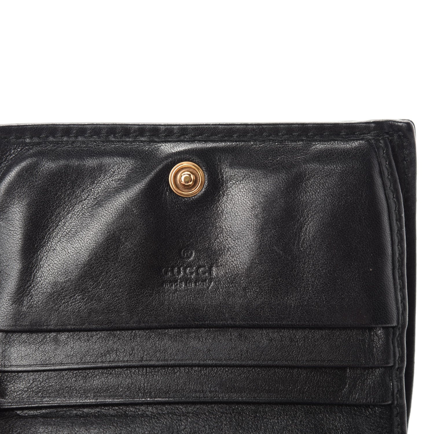 Gucci Calfskin Matelasse GG Marmont Card Case Wallet Black 7 of 9