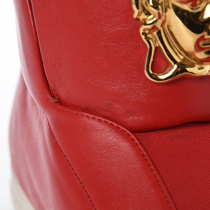 Versace Mens Calfskin Palazzo Idol High Top Sneakers 44 Red 12 of 16