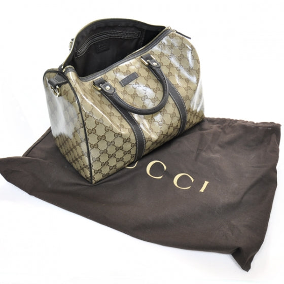 Gucci Crystal Monogram Dollar Calfskin Medium Joy Boston Beige Ebony Testa di Moro 12 of 12