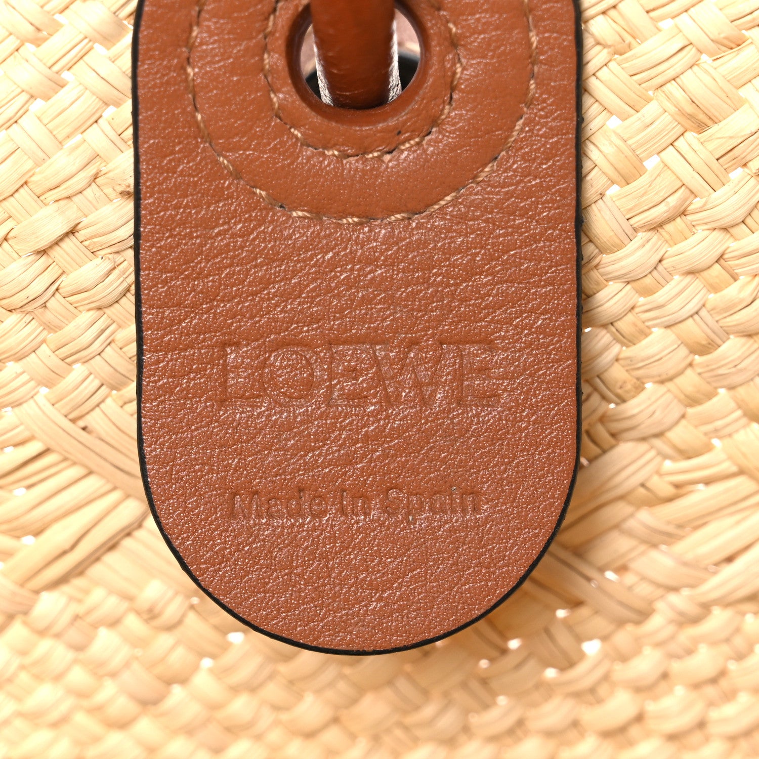 Loewe Calfskin Raffia Medium Anagram Basket Tote Bag Natural Tan 5 of 9