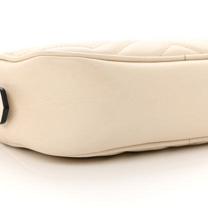 Gucci Calfskin Matelasse Mini GG Marmont Chain Shoulder Bag White 9 of 16