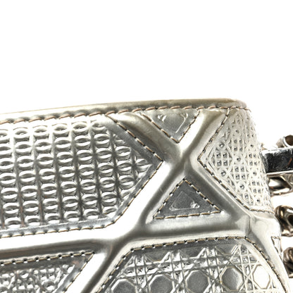 Christian Dior Metallic Patent Micro-Cannage Small Diorama Flap Bag Silver 10 of 10