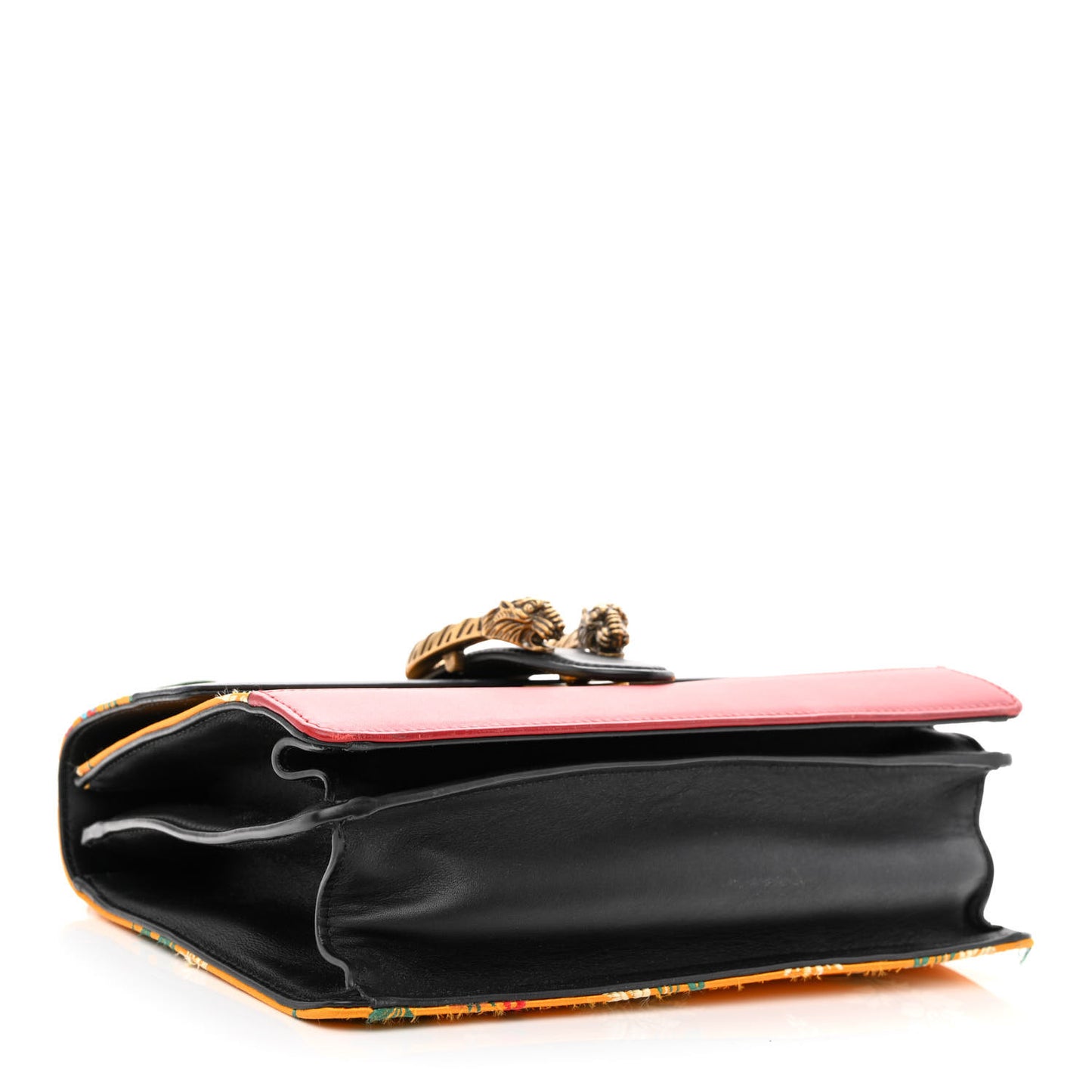 Satin Calfskin Bamboo Web Tokyo Print Medium Dionysus Top Handle Bag Giallo