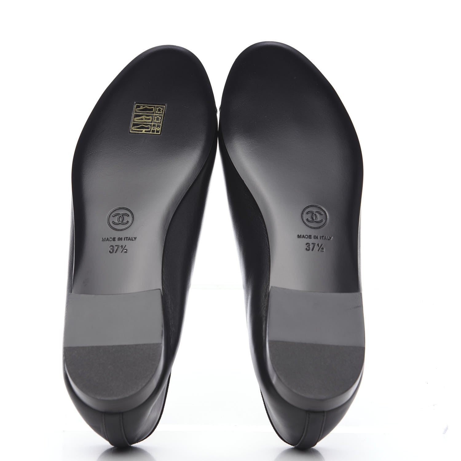 Chanel Lambskin Patent Cap Toe Ballerina Flats 37.5 Black 7 of 8