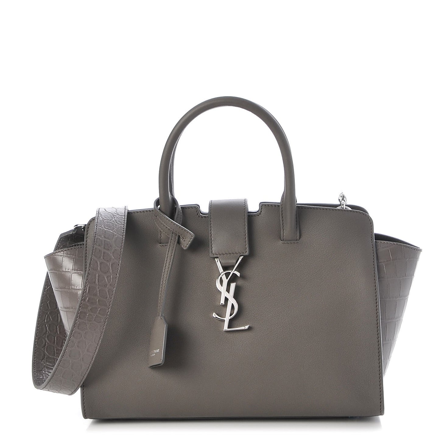 Smooth Calfskin Crocodile Embossed Baby Monogram Downtown Cabas Earth