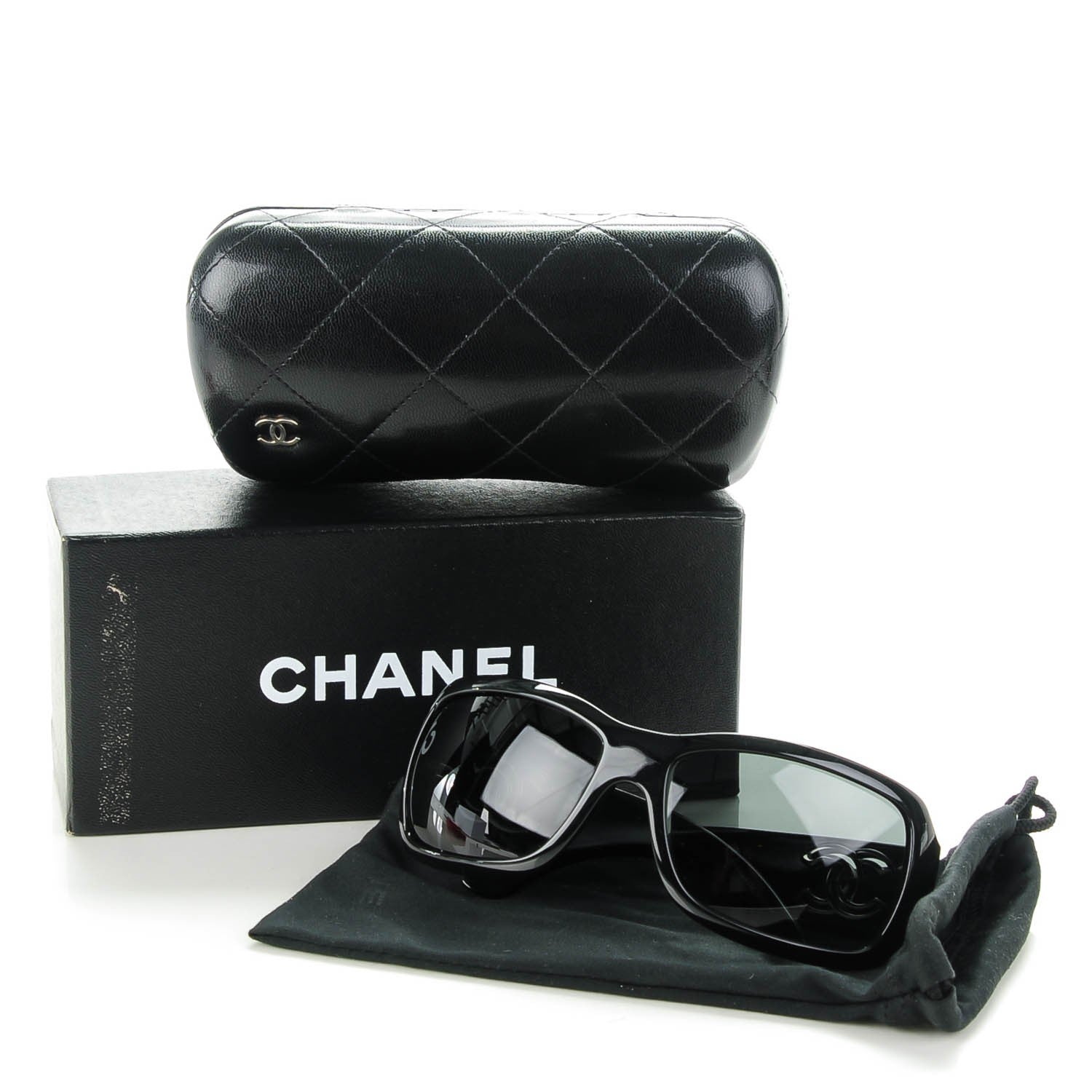 Chanel CC Sunglasses 6018 Black 133911 – FASHIONPHILE