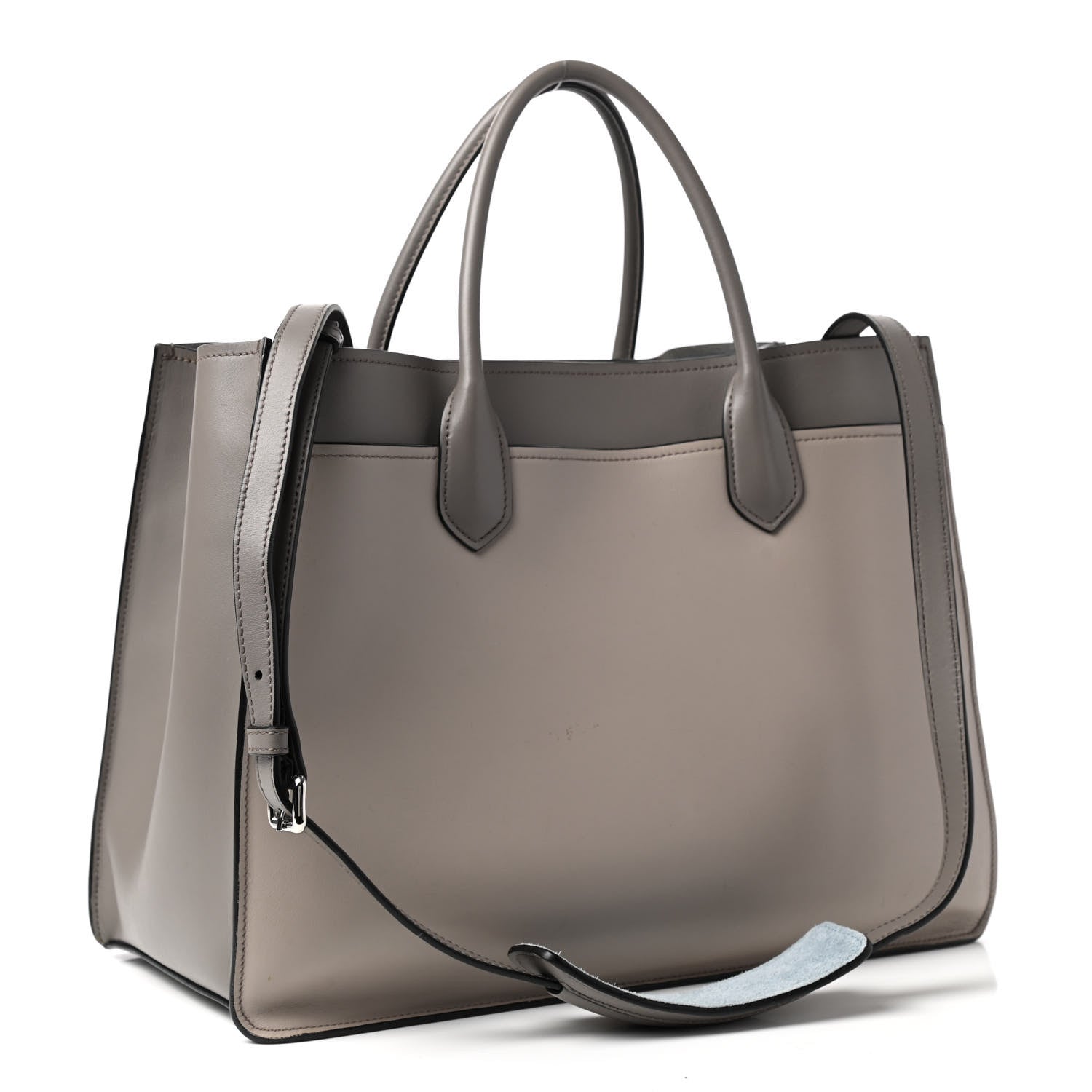 Prada City Calfskin Large Etiquette Tote Light Grey 3 of 14
