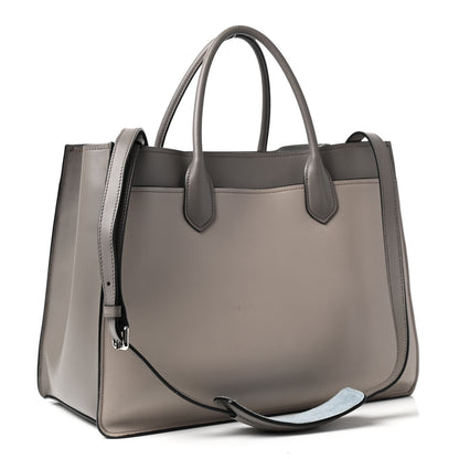 Prada City Calfskin Large Etiquette Tote Light Grey 3 of 14