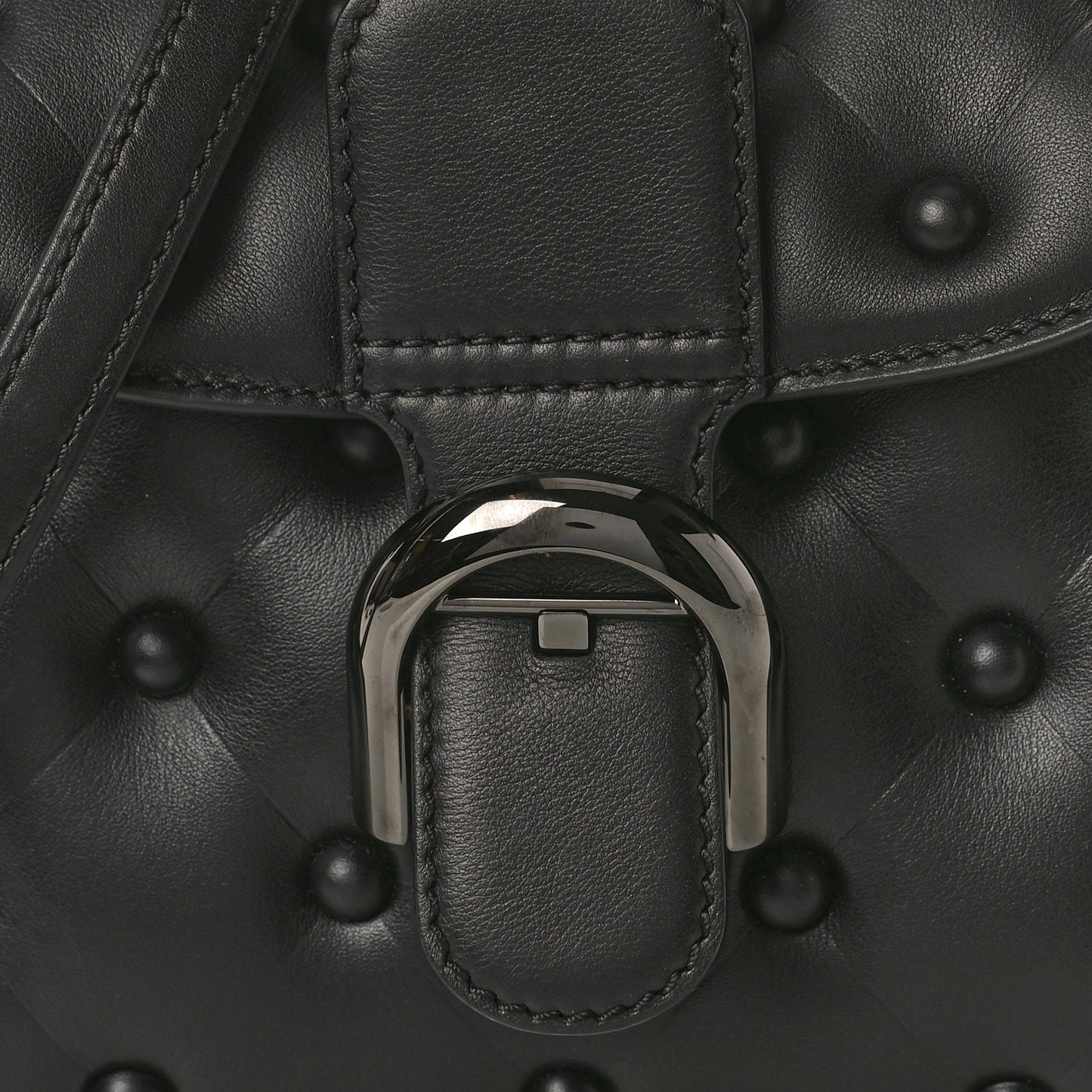 Grained Rodeo Calfskin Quilted Mini Brillant Satchel Black