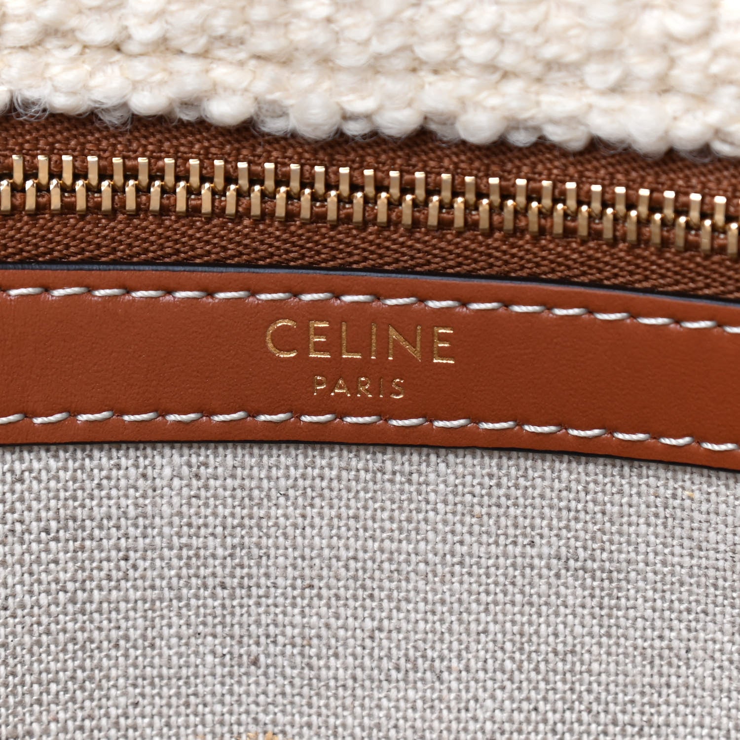 Celine Canvas Calfskin Jacquard Vertical Cabas Blue Tan 6 of 8