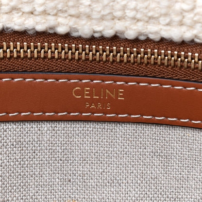 Celine Canvas Calfskin Jacquard Vertical Cabas Blue Tan 6 of 8