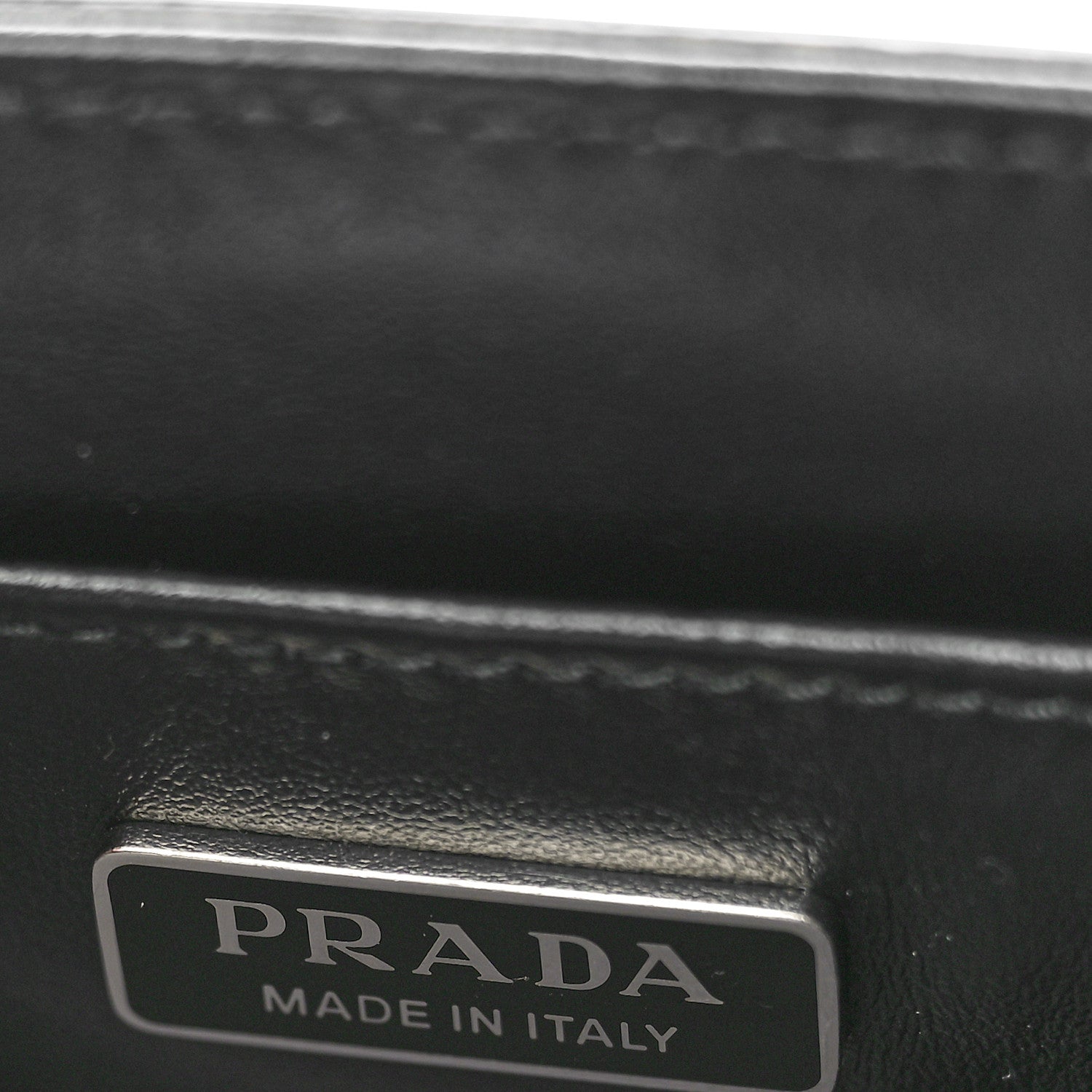 Prada Spazzolato Metal Triangle Logo Small Double Handle Crossbody Tote Black 6 of 10
