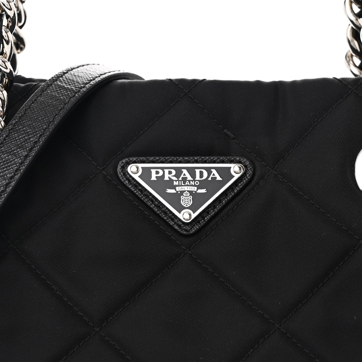 Nylon Tessuto Impuntu Quilted Tote Black