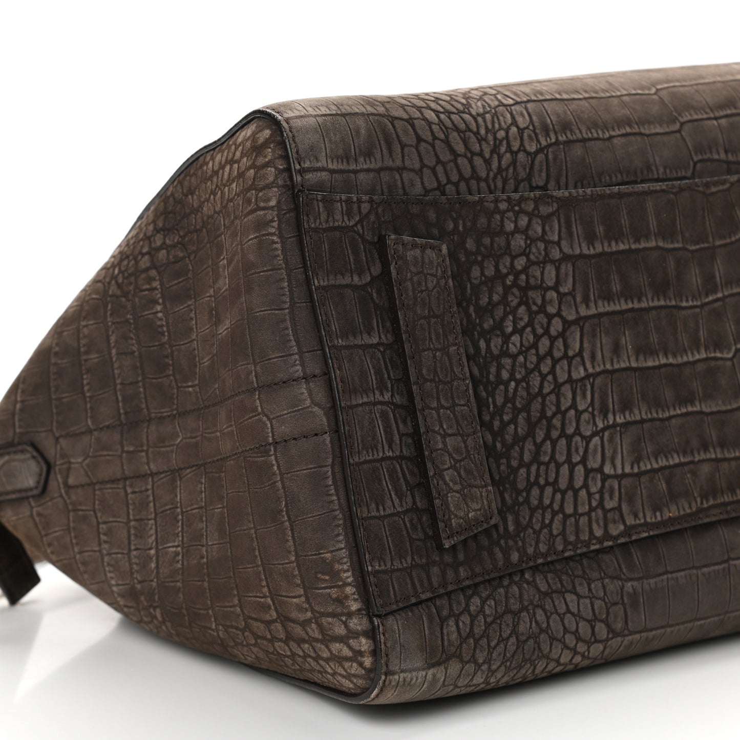 Nubuck Crocodile Embossed Medium Antigona Brown