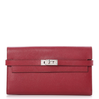 Hermes Epsom Kelly Longue Wallet Rouge Grenat 1 of 7