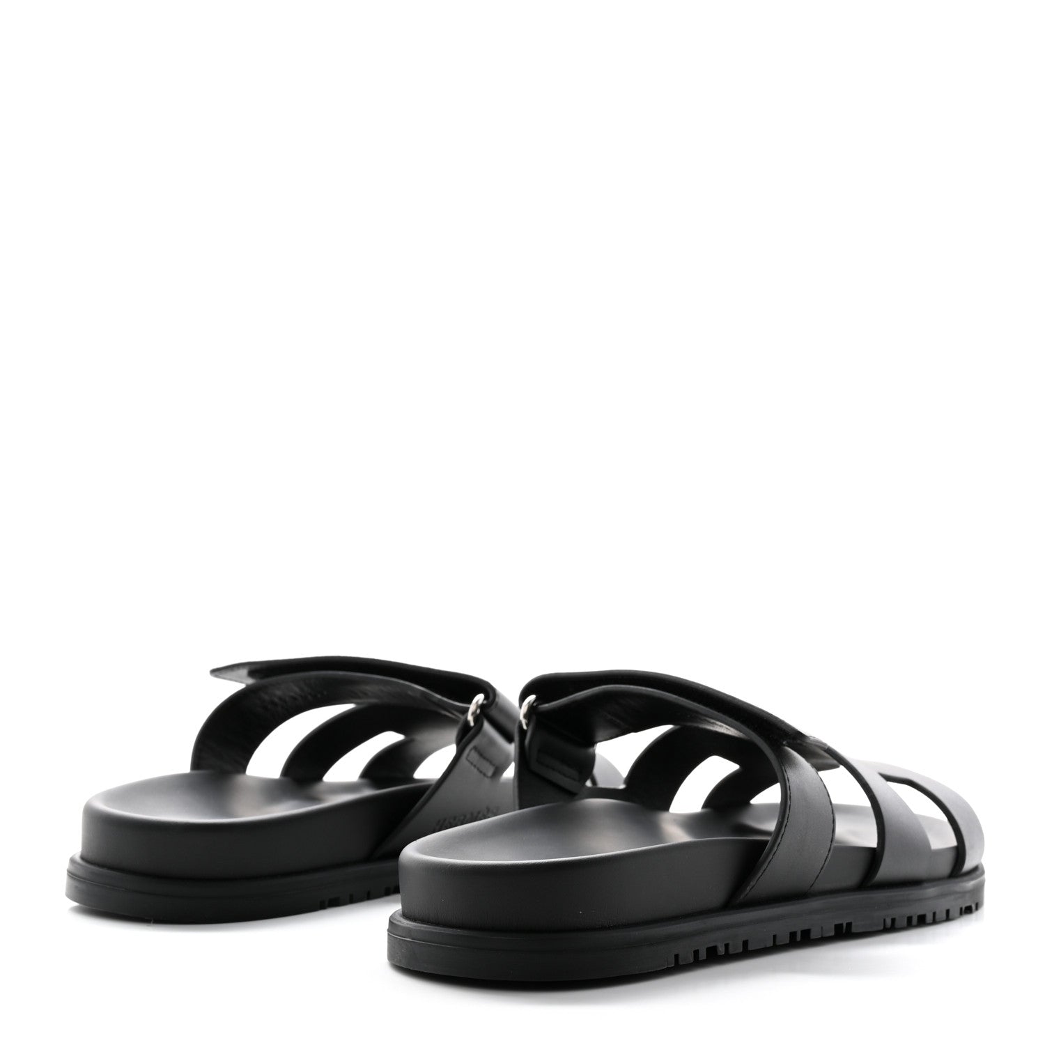 Hermes Calfskin Womens Chypre Sandals 38 Black 4 of 12