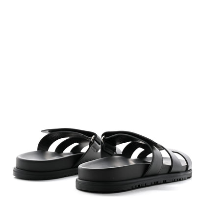 Hermes Calfskin Womens Chypre Sandals 38 Black 4 of 12