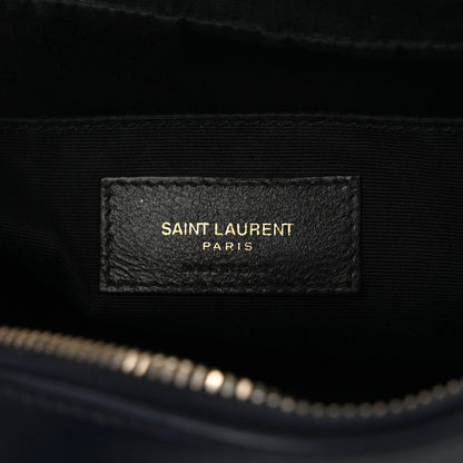 Saint Laurent Calfskin Matelasse Monogram Lou Camera Bag Deep Marine 6 of 12