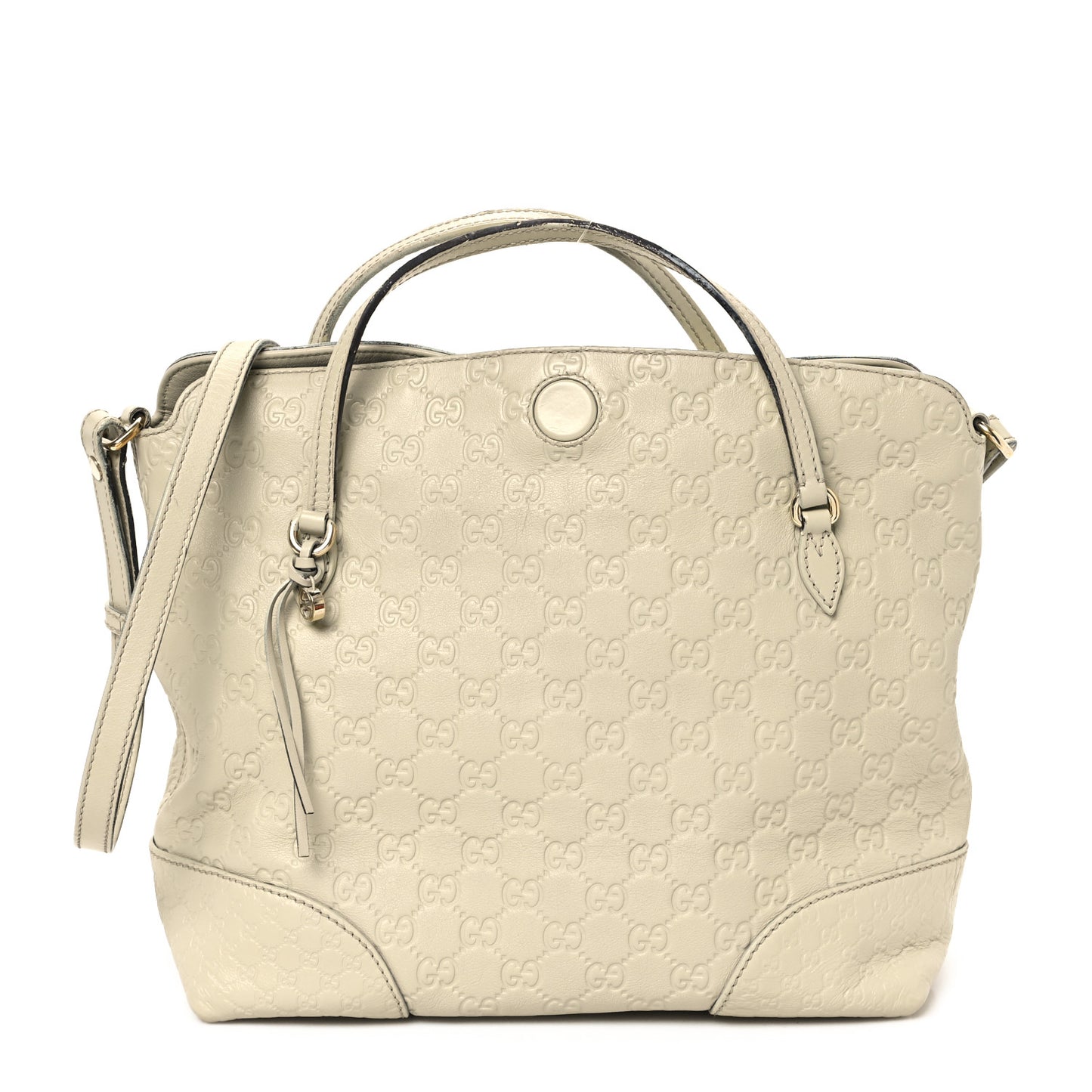 Guccissima Medium Bree Foldover Tote Off White