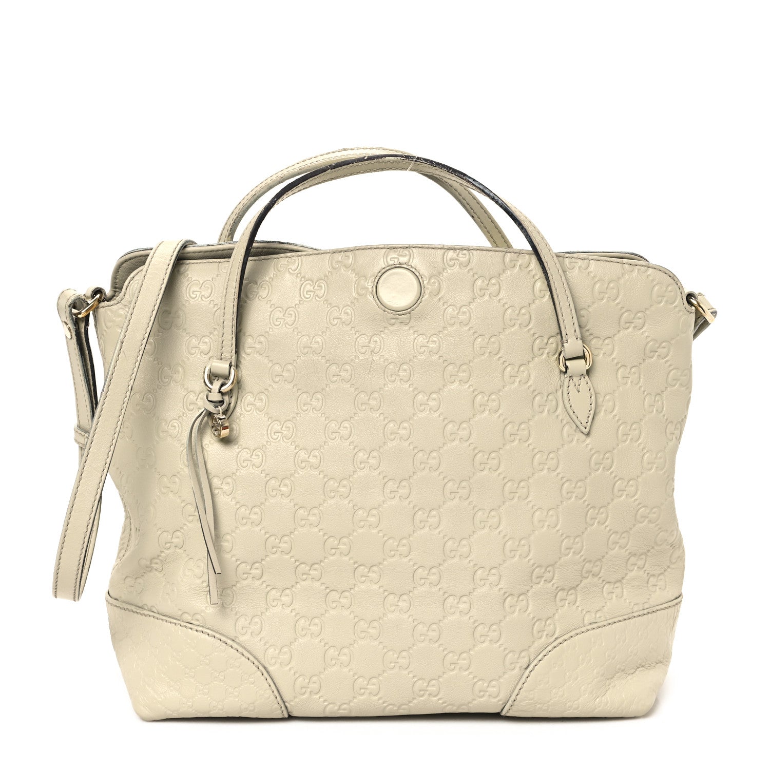 Gucci Guccissima Medium Bree Foldover Tote Off White 1 of 11