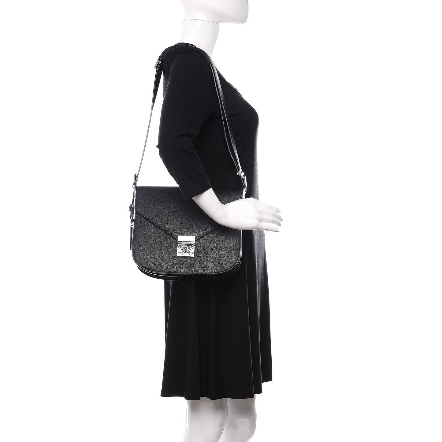 Grained Calfskin Patricia Park Avenue Crossbody Bag Black