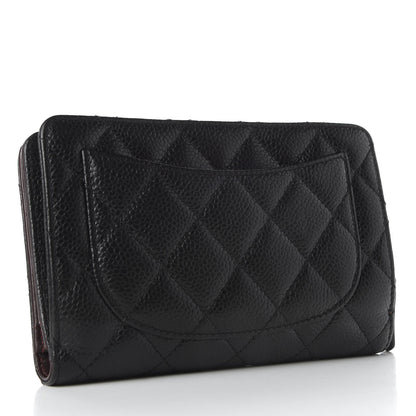 Chanel Caviar Quilted Zipped Pocket Wallet Black 3 of 9