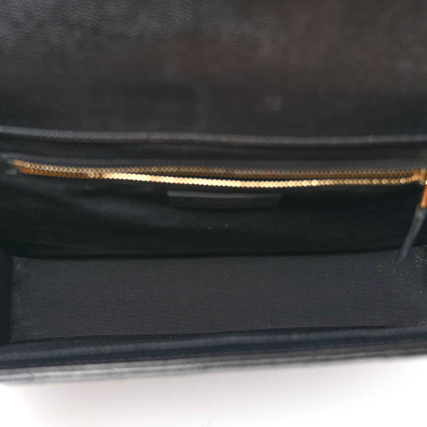 Grain De Poudre Matelasse Chevron Large Monogram Satchel Black