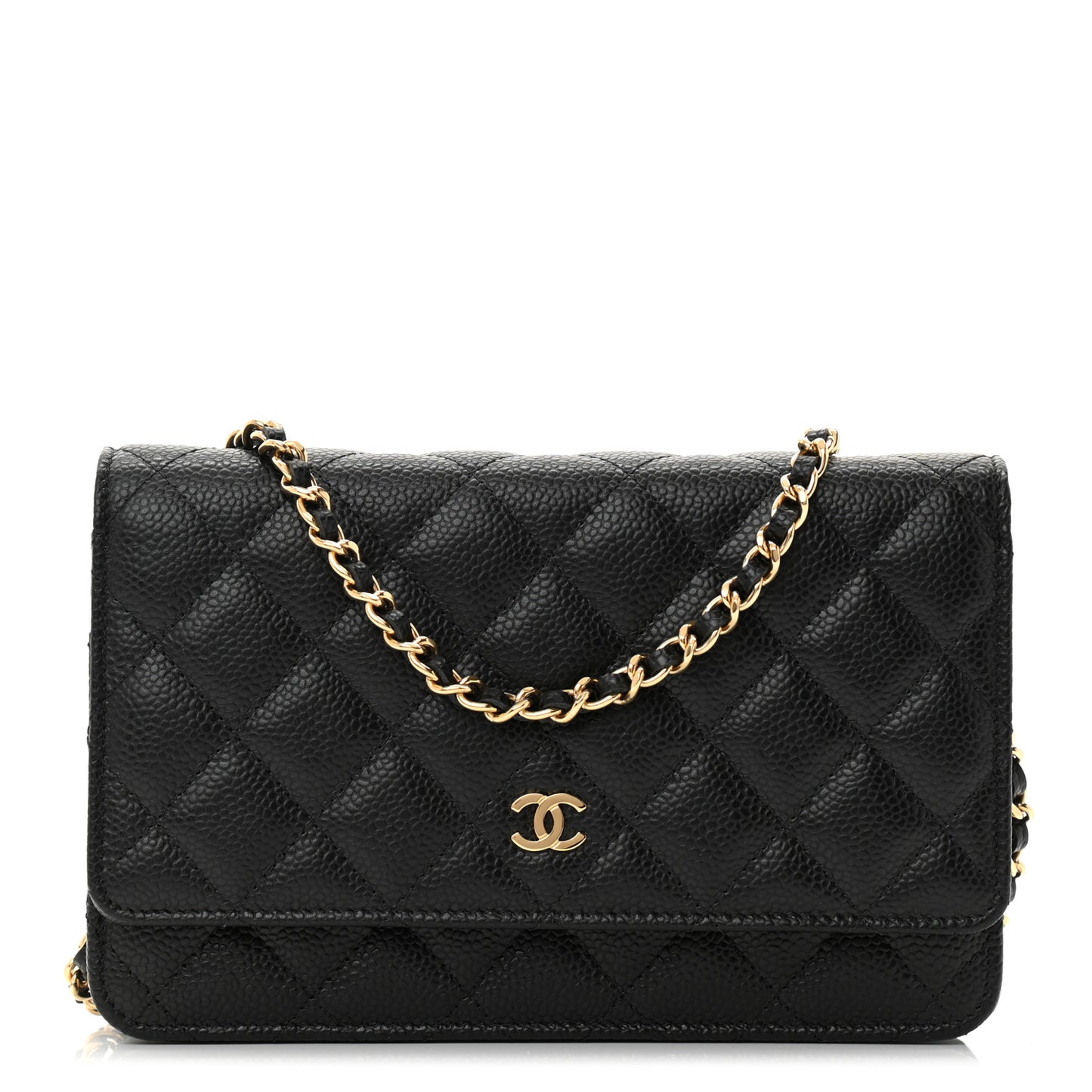 Caviar Quilted Wallet On Chain WOC Black