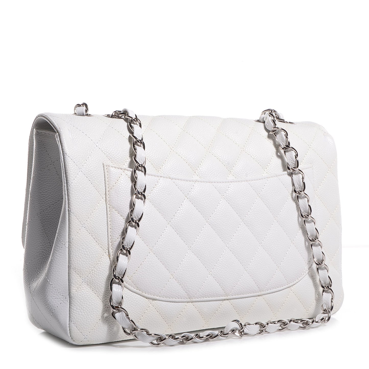 Caviar Jumbo Single Flap White
