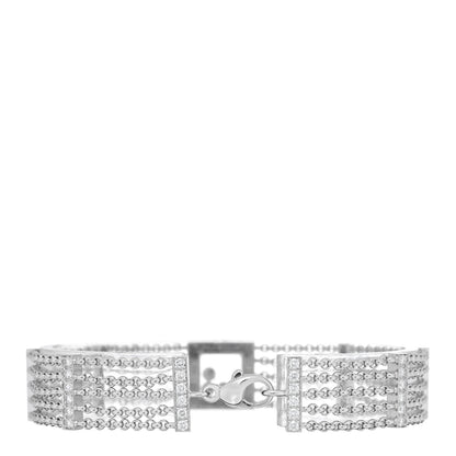 Chopard 18K White Gold Diamond Ruby Happy Diamonds Curve Bracelet 2 of 3