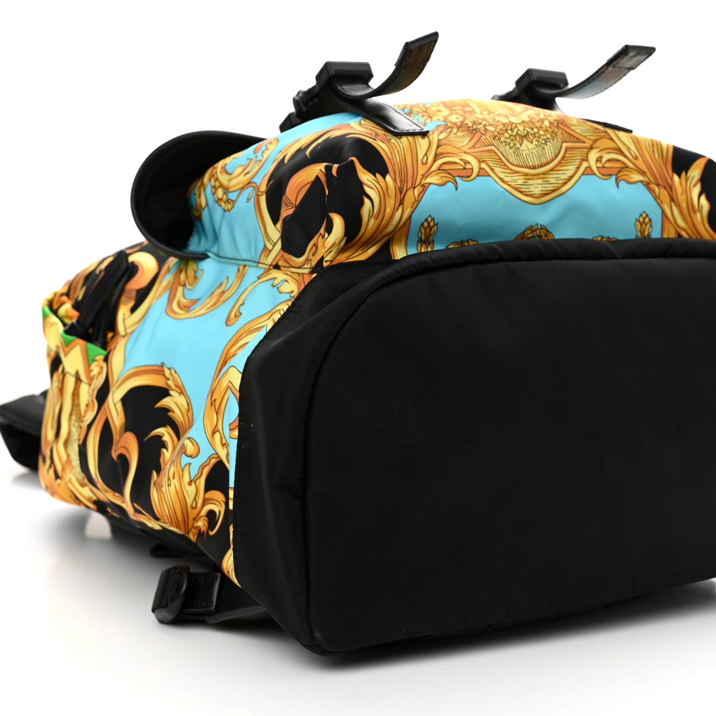 Nylon Barocco Signature Print Backpack Blue Multicolor