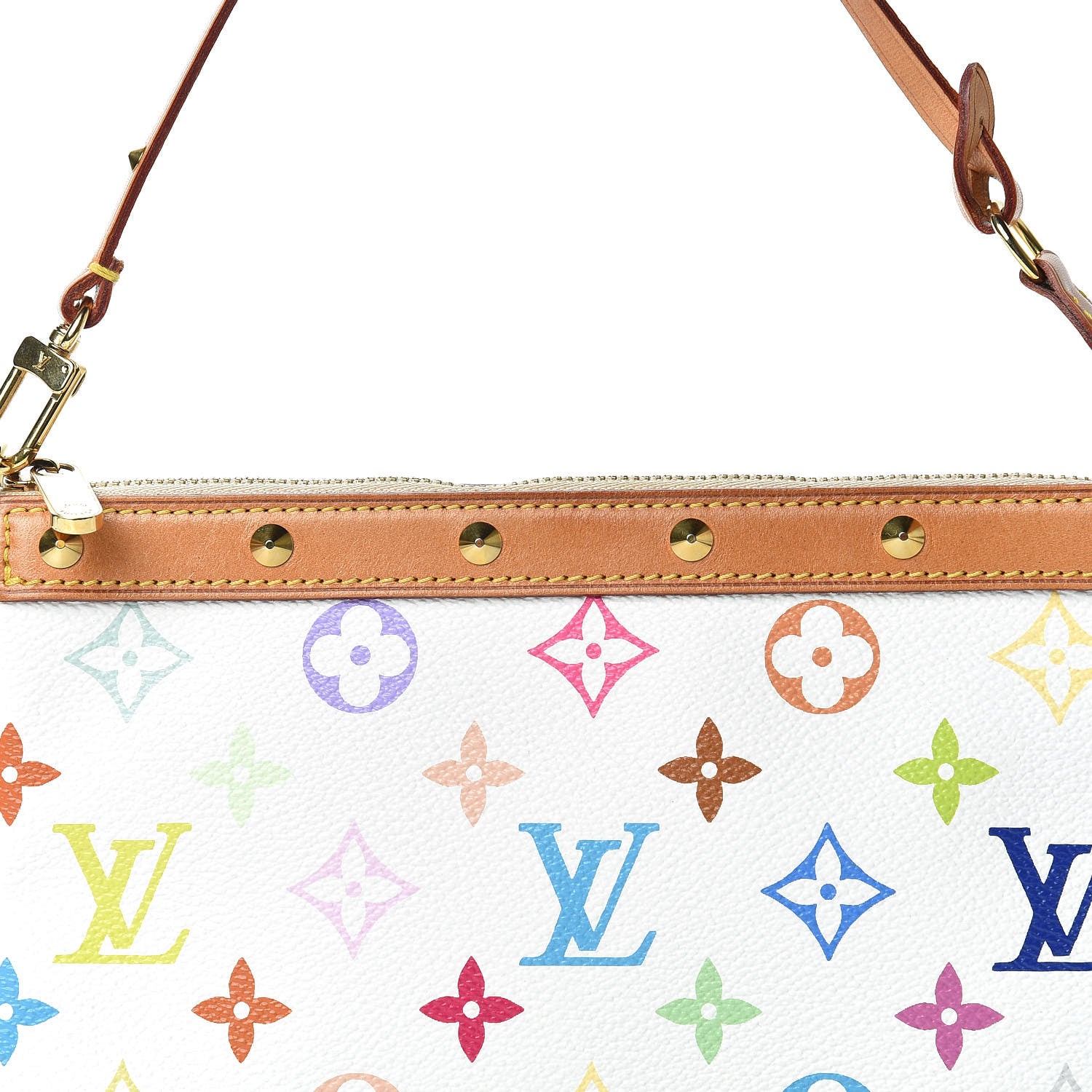 Louis Vuitton Monogram Multicolor Pochette Accessories White 10 of 14