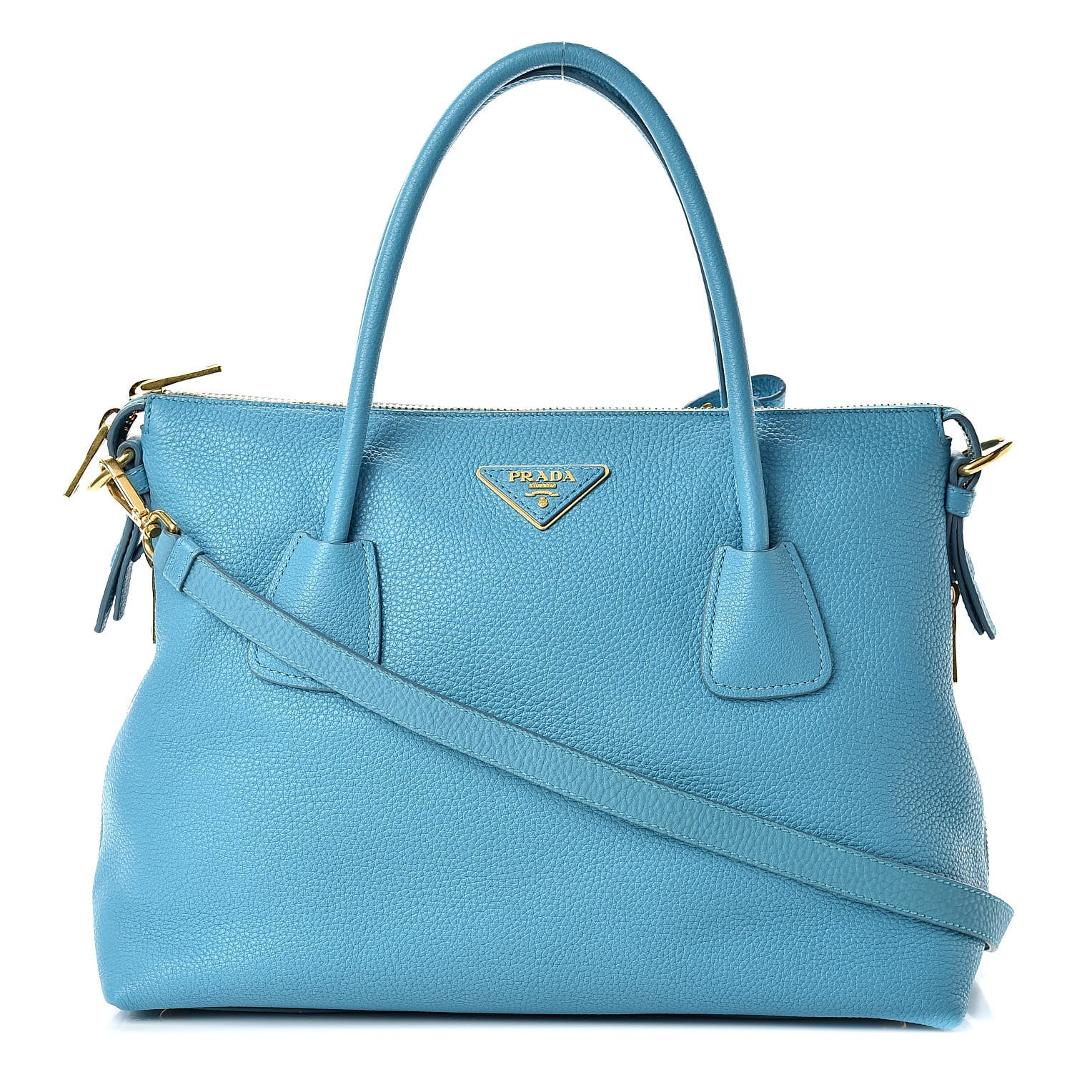 Prada Vitello Daino Tote Voyage Turchese 1 of 12