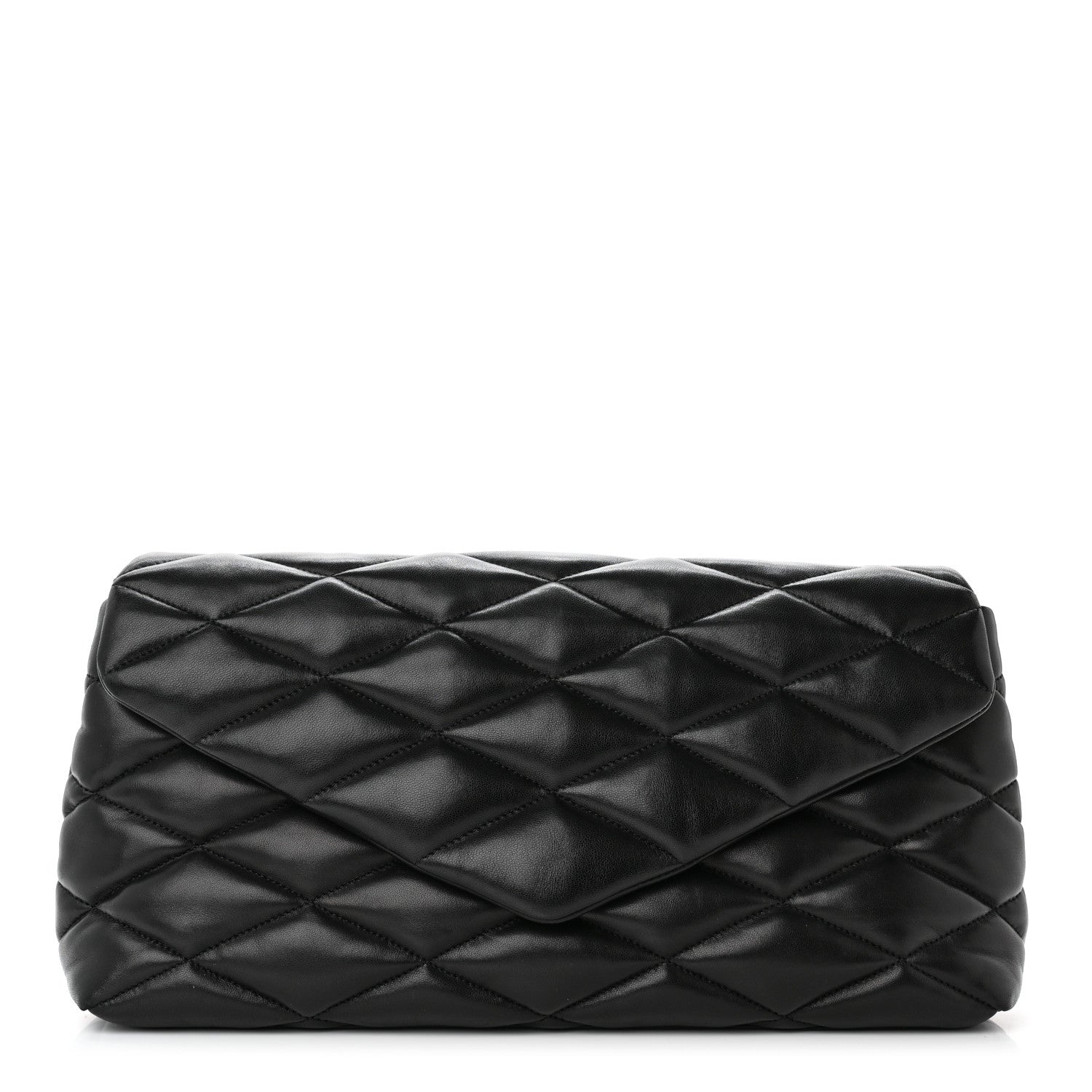 Saint Laurent Lambskin Quilted Sade Puffer Envelope Clutch Black 1 of 13
