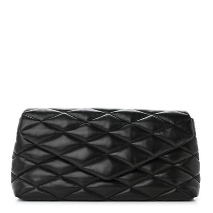 Saint Laurent Lambskin Quilted Sade Puffer Envelope Clutch Black 1 of 13