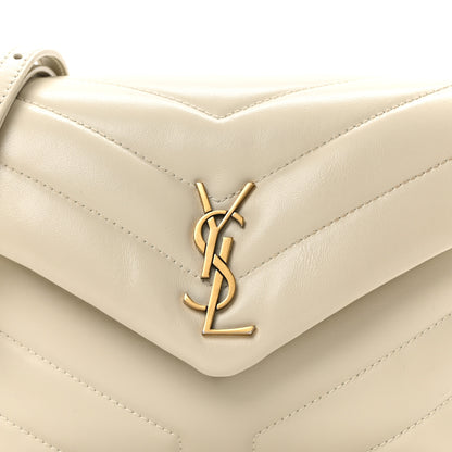 Saint Laurent Calfskin Y Quilted Monogram Toy Loulou Crossbody Bag Crema Soft 8 of 11