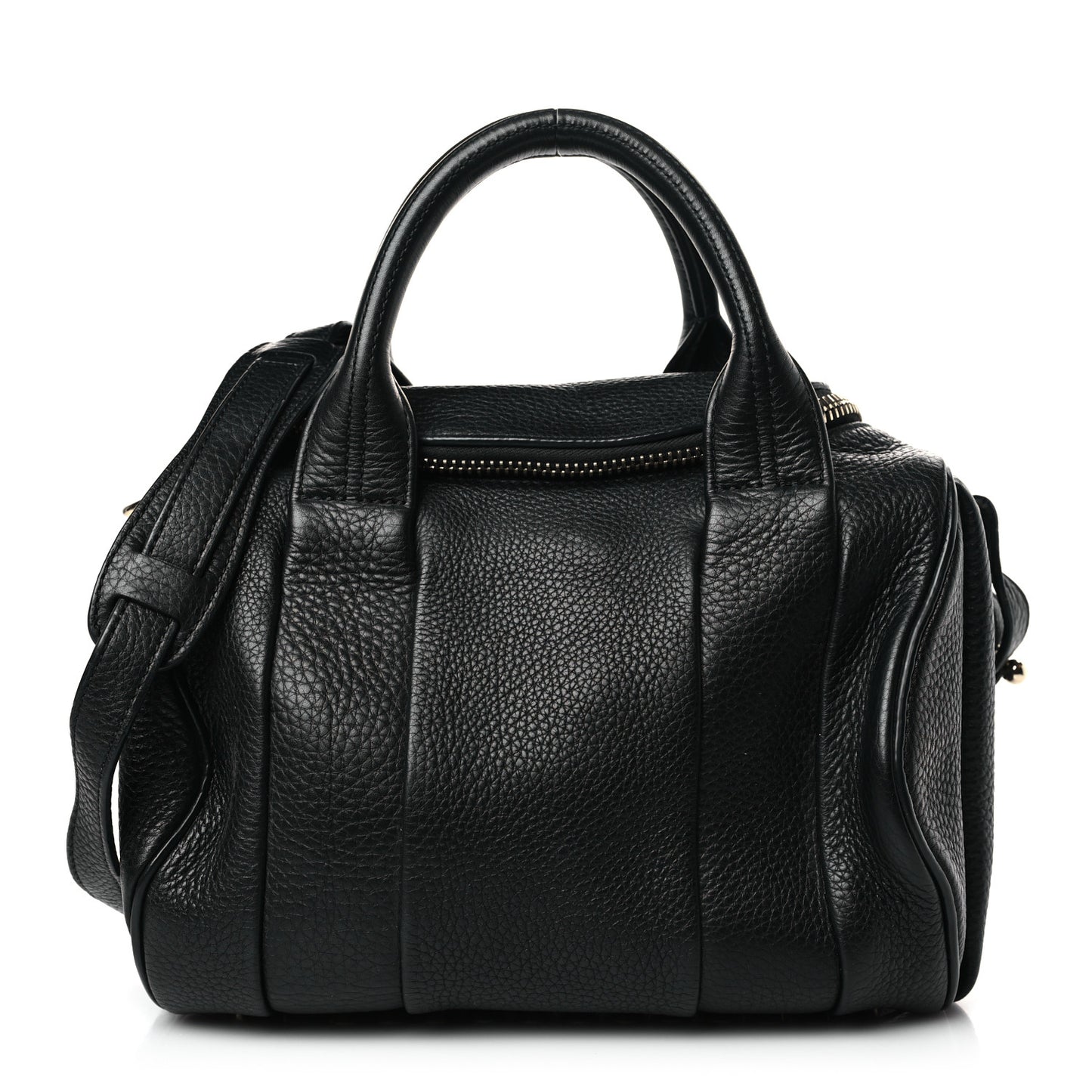 Pebbled Lambskin Rocco Black Pale Gold Hardware