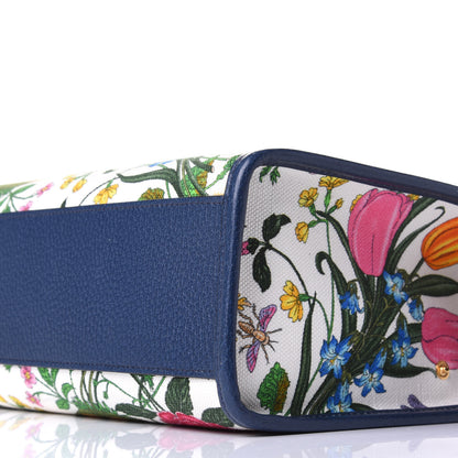 Gucci Canvas Medium Flora Tote White Multicolor Blue Agata 11 of 11