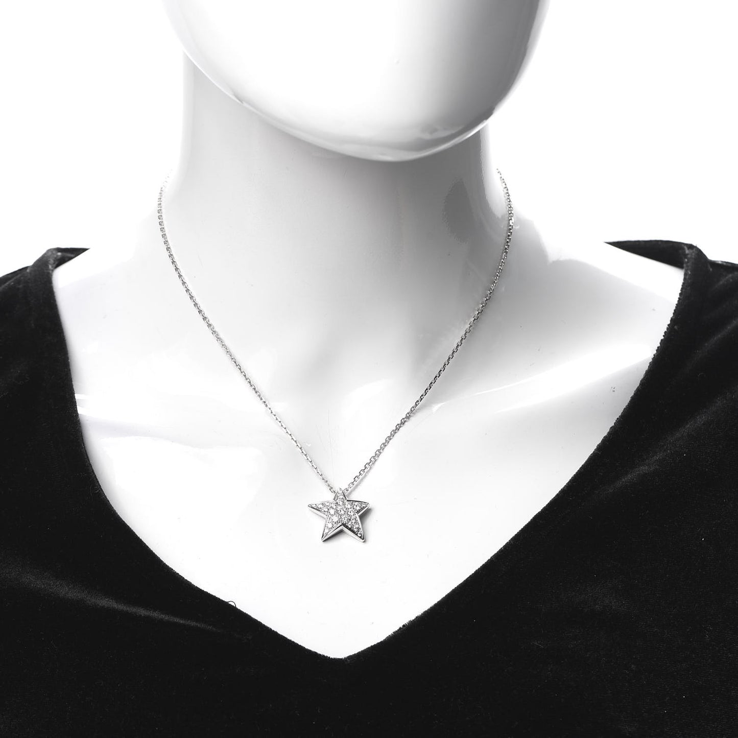 18K White Gold Diamond Large Comete Geode Pendant Necklace
