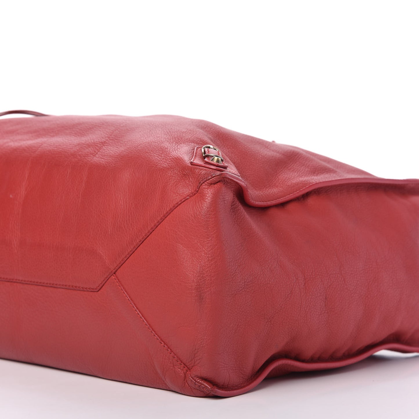Veau Souple Papier A4 Zip Around Tote Rouge