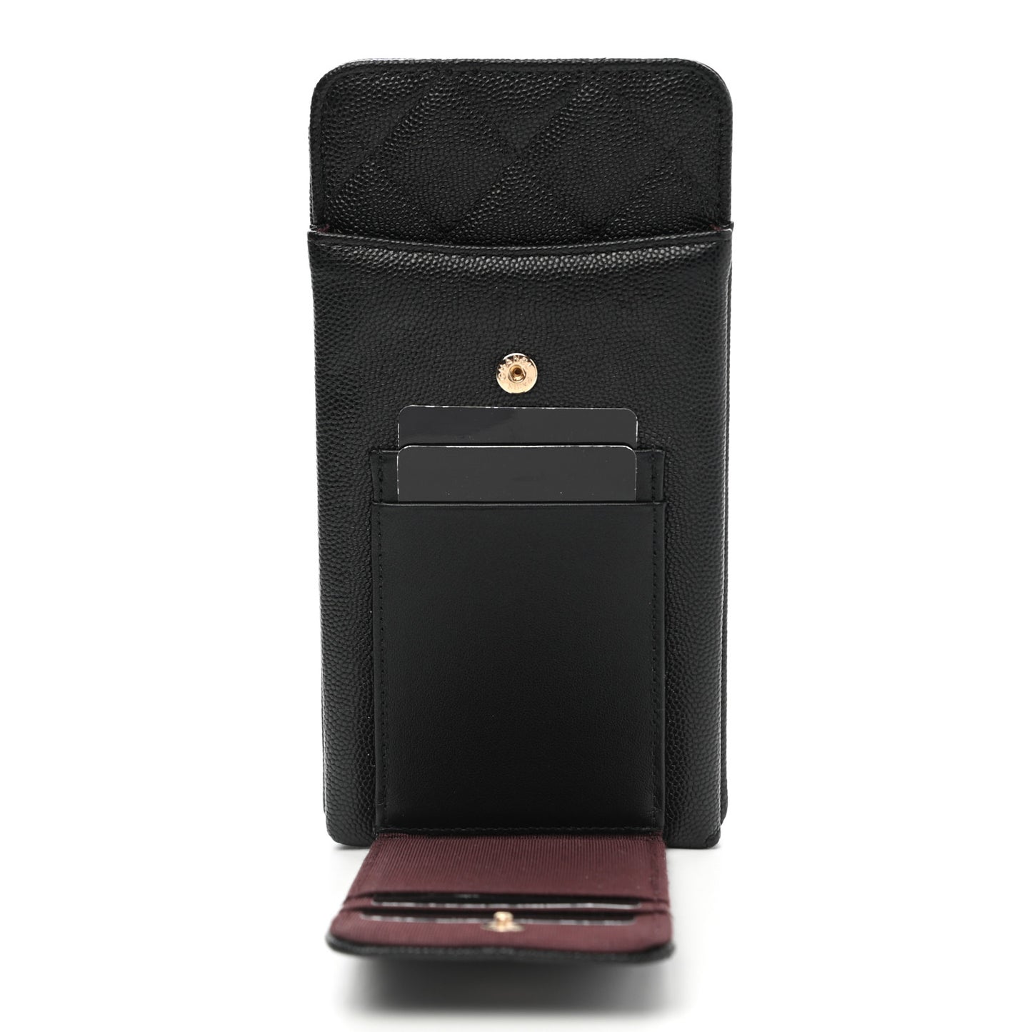 Caviar Quilted CC Phone Holder Black