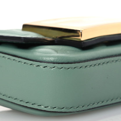 Fendi Nappa Matisse FF Embossed Nano Maxi Buckle Baguette Charm Menta 8 of 11