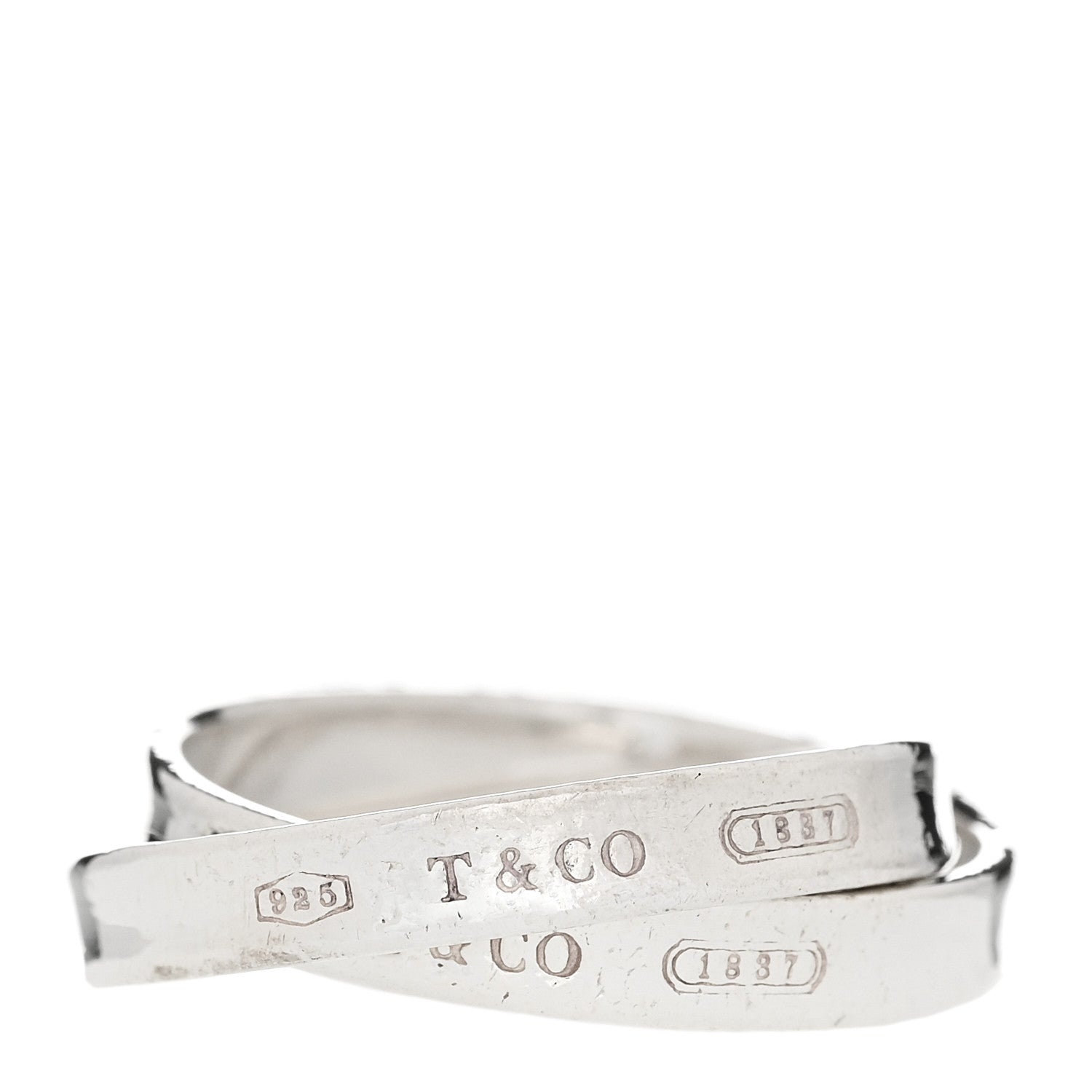 Tiffany Sterling Silver 1837 Interlocking Circles Ring 58 8.25 1 of 6