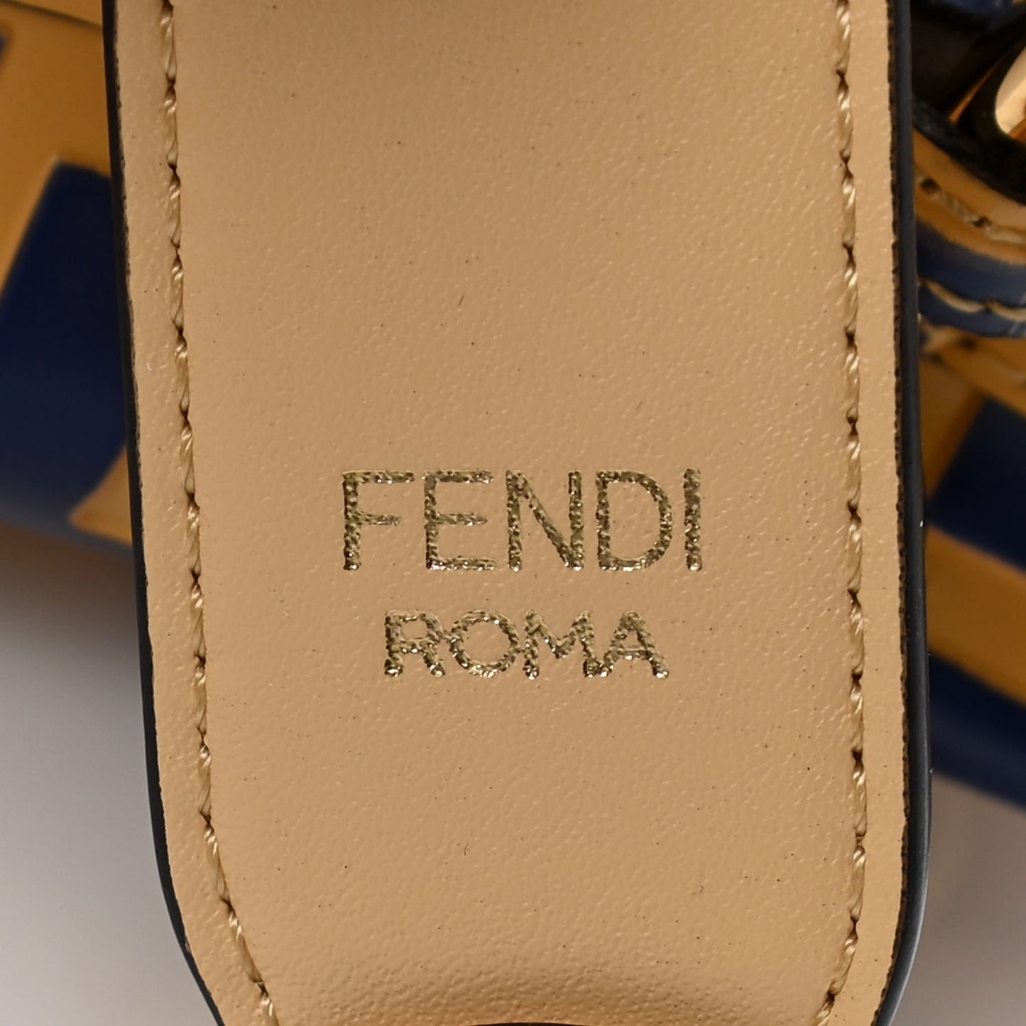 Vitello Liberty F is Fendi Bi-Color FF 1974 Embossed Mini Mon Tresor Bucket Bag Savana Blue Elettrico