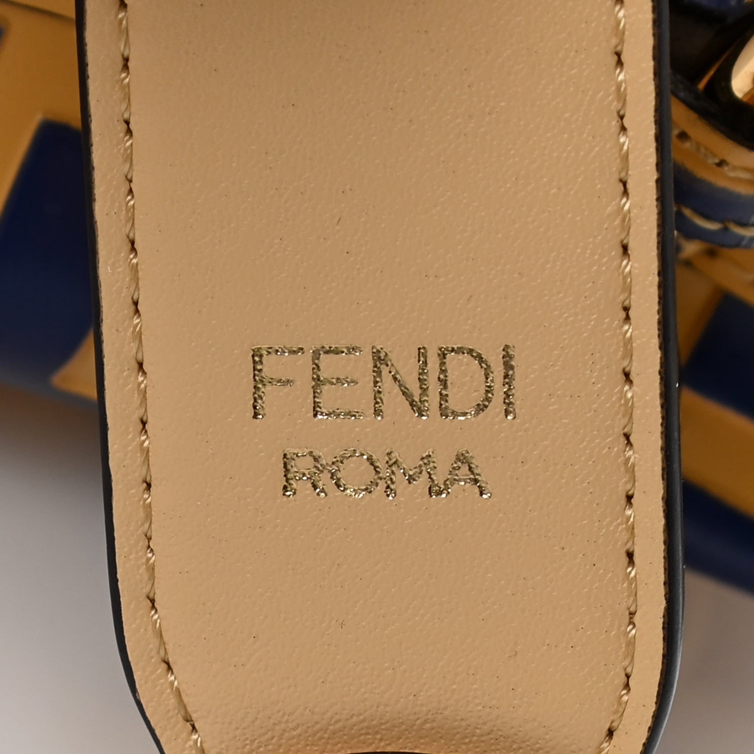Fendi Vitello Liberty F is Fendi Bi-Color FF 1974 Embossed Mini Mon Tresor Bucket Bag Savana Blue Elettrico 16 of 18