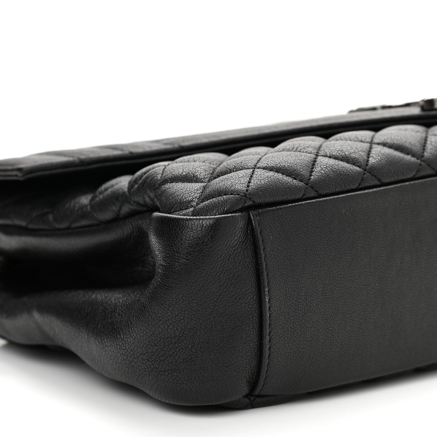 Saint Laurent Calfskin Mixed Matelasse Triquilt Large Monogram Satchel Black 9 of 10